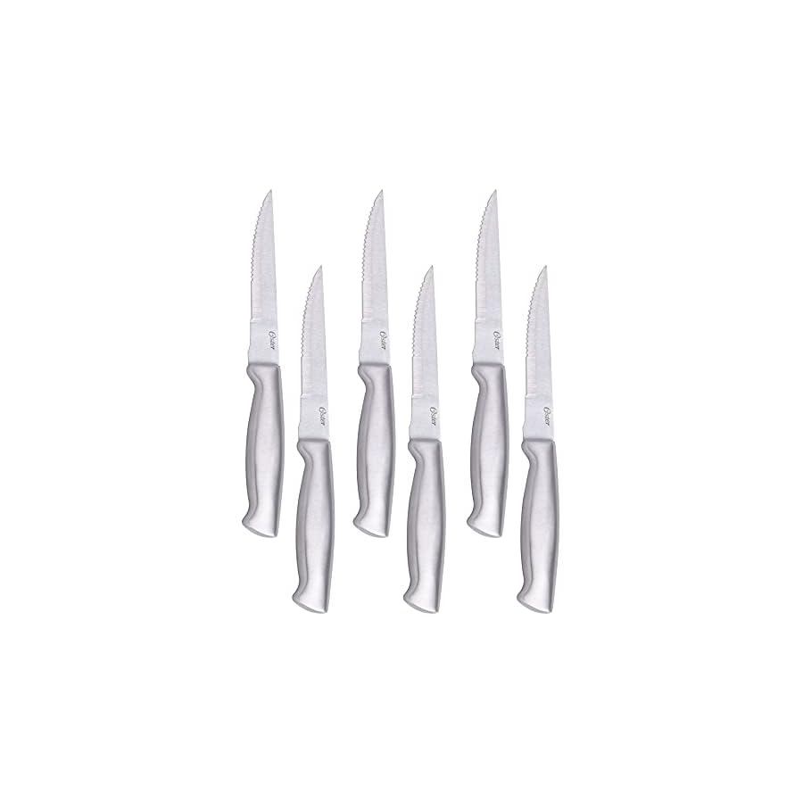 Oster-7056114-Oster-Baldwyn-High-Carbon-Stainless-Steel-Cutlery-Knife-Block-Set-14-Piece-Brushed-Satin Oster - 70561.14 Oster Baldwyn High-Carbon Stainless Steel Cutlery Knife Block Set, 14-Piece, Brushed Satin