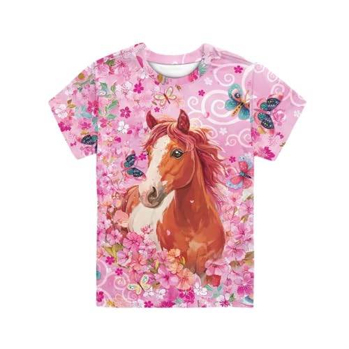 Image of WELLFLYHOM Kids Tshirts Girls Boys Short Sleeve Crewneck Tees Shirts Casual Sport Pullover Tops Size 3-16 Years