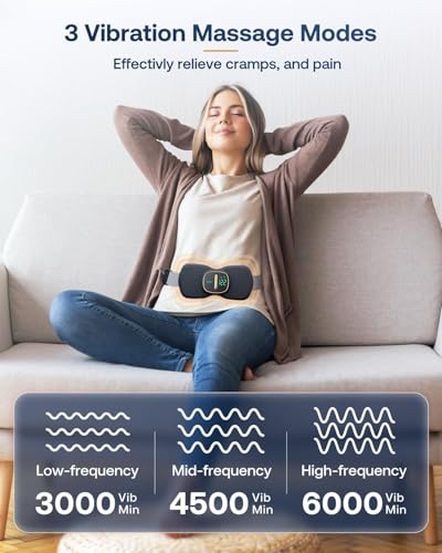 Image of KOT Thermal Pads for Cramps, Period Cramp Massager, Wireless Portable Heating Pad with 3 Heat Levels & 3 Massage Modes, Heating (BUTTERFLY-HT-PAD-BLACK)