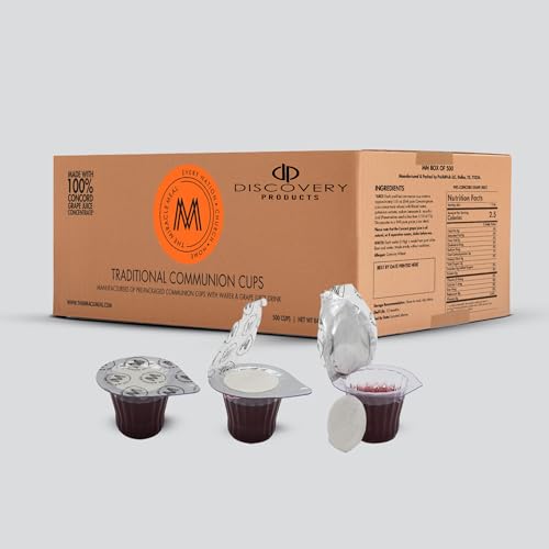 DISCOVERY PRODUCTS Pre-Filled Communion Cups with Wafer &amp; Juice - Pack of 500