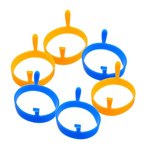 STOBAZA Silicone Egg Molding Non Stick 6pcs Egg Muffin Ring for Pancake Breakfast