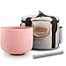 RYAN DVAN 8â€ F Note Pink Frosted Heart Chakra Crystal Singing Bowl with Free Heavy-Duty Carrying Case and Suede Striker O-Ring