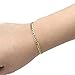 Floreo 10k Two Tone Gold 4mm Curb Cuban Chain Ankle Bracelet Anklet with White Pave, 10 Inch