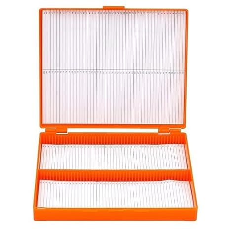 NS Slide Box with 100 Prepared Microscope Slides and Index Holder, Storage Case | Side Box Plastic for School Collage Chemistry lab Laboratory,-image-44