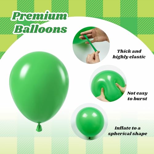Image of 12inch Green and Black Balloons with White Lime Green Confetti Balloons | Football Theme, Baby Shower, Video Game, Birthday Party Decorations