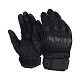Mission Made Hellfox Tactical Gloves for Men Hard Knuckle for Military Police Combat Motorcycle Outdoors Camping Cycling Paintball (Black, Medium)