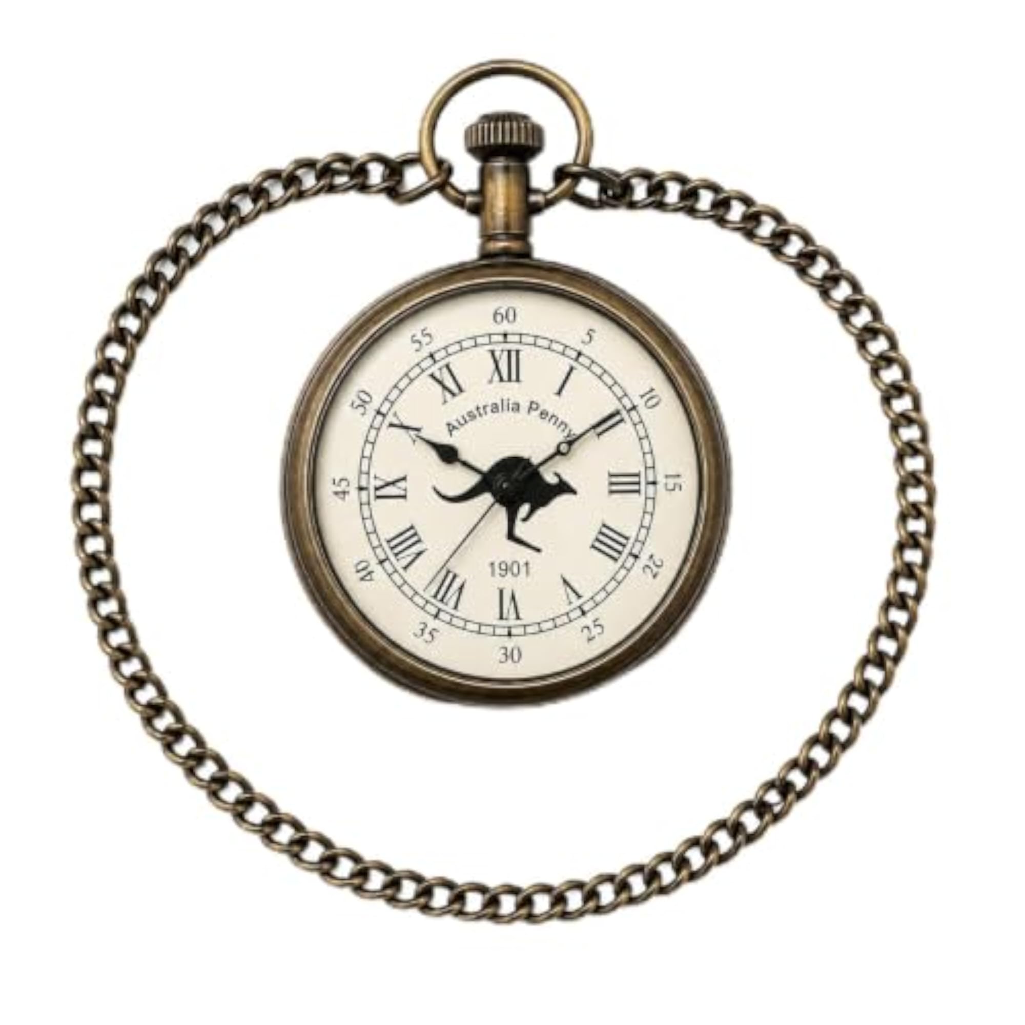 Vintage Australia Penny Pocket Watch with Chain