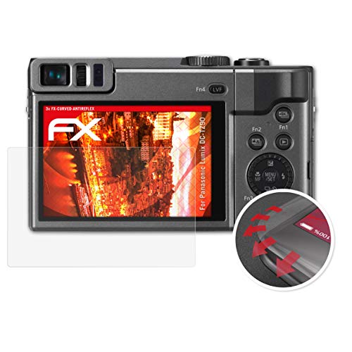 atFoliX Anti-Choque Lámina Protectora de Pantalla Compatible con Panasonic Lumix DC-TZ90 Antichoque Película Protectora, antirreflectante y Flexible FX Película Protectora (3X)