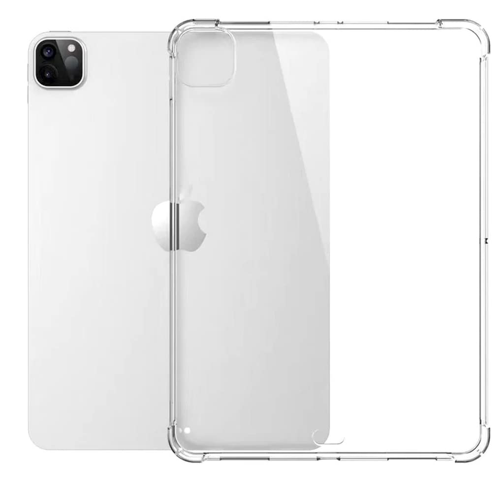 Al-HuTrusHi Clear Case Cover Compatible with iPad Pro 12.9-in 6th Gen 2022 / 5th Gen 2021 / 4th Gen 2020 / 3rd Gen 2018 Slim Lightweight Transparent Soft Cover with Soft Silicone Raised Edge - Clear