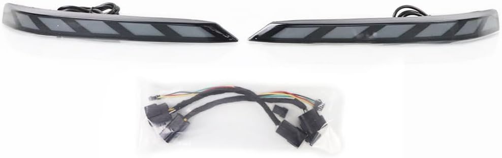 BAKUGO 2Pcs Car LED Rear Bumper Reflector Light Dynamic Turn Signal Brake Tail Light Auto Accessory for Changan UNI-T 2020-2023-Smoke
