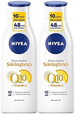 NIVEA Sıkılaştırıcı Vücut Losyonu Q10 Vitamin C 250ml X2 Adet,48 Saat Nemlendirme,10 Günde Sıkılaş