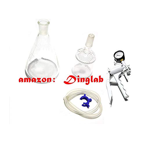 Dinglab,500Ml,Suction Filtration Device,47Mm Buchner Funnel,Glass Flask With Vacuum Pump #TOP5