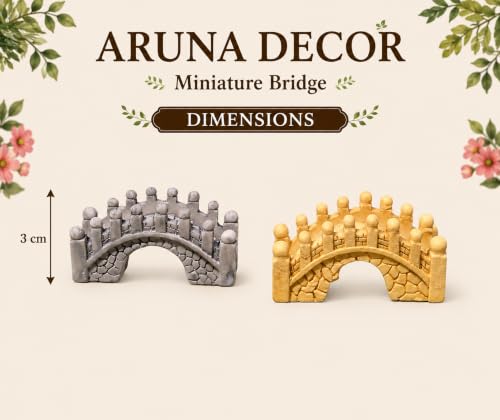 Image of Miniature Resin Bridge Set of 4 for Fairy Garden, Terrarium & Dollhouse | Mini Garden Bridge Decoration for Bonsai, Succulent Pot, DIY Craft & Gift