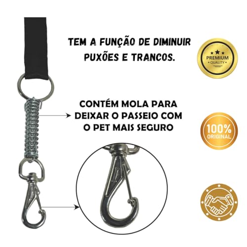 Coleira com Peitoral Americano GG para Cães Grandes Ajustável Diminui Trancos e Puxões Cor Preta