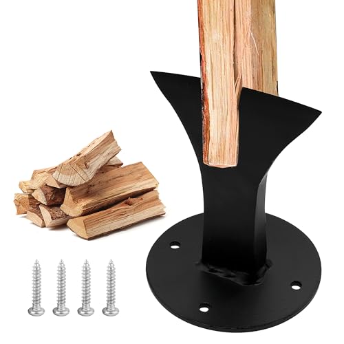Cale de fendeur de bûches manuelle pour petit bois, cale à bois en acier, noir, avec 4 trous et vis d'installation