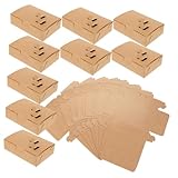 MUELODSIC 25 Stück Teiliges Kraftpapier Food Packing Boxes Kleine Takeaway Verpackungskartons für Snacks Hähnchen und Pommes Lebensmittelechte Einwegverpackung Leicht und Tragbar für