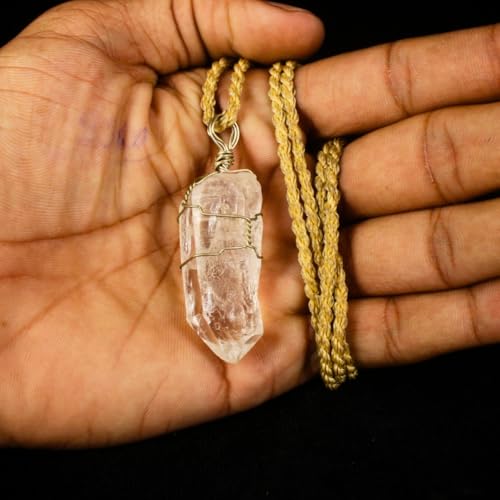 Image of Ayzal Shop Natural Clear Quartz Pendant 18g | Genuine Healing Crystal Necklace | Raw Gemstone for Reiki, Meditation & Chakra Balancing | Energy Amplifying Spiritual Jewelry Gift for Men & Women