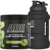 Applied Nutrition Bundle ABE Pre Workout 375g + JUG 2.5 LT Matt Black | All Black Everything Pre Workout Powder, Energy & Physical Performance with Creatine, Beta Alanine (Sour Apple)