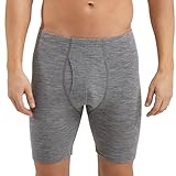 Dilling Herren Boxershorts Grau Meliert M 100% Bio-Merinowolle Unterwäsche nachhaltig ohne Superwash atmungsaktiv weich für Alltag Sport Freizeit