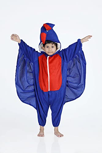 Image of BookMyCostume Peacock Blue Jumpsuit Indian National Bird Kids Fancy Dress Costume 4-5 years