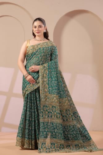 Image of TAMAIRA FASHION Mulmul Pure Cotton Saree For Woman Warli Batik Printed |Office Wear Daily Wear Sarees For Women Without Blouse Piece(Available in 11 Colours)