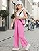 Hvididan Girls Wide Leg Loose Pants Straight Plain Casual Uniform Long Pant for School Street Outgoing Kids Girls Rose Pink