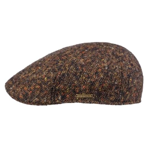 Stetson Texas Donegal Wool Flatcap Tweed Multicolored Made in EU Men Autumn Winter Rust XXL (62-63 cm)