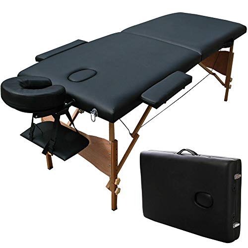 84"L Goplus Portable Massage Table Facial SPA Bed Tattoo w/Free Carry Case Black