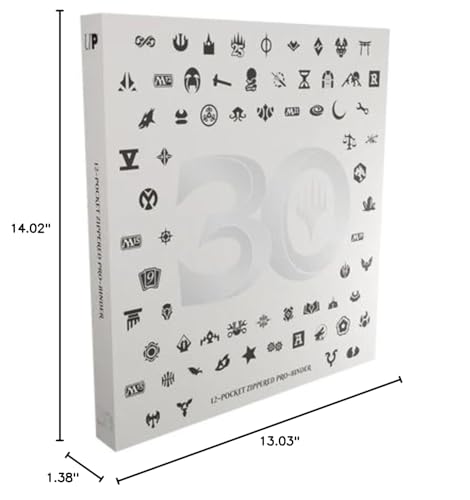 Image of Ultra PRO - 30th Anniversary 12-Pocket PRO-Binder for Magic: The Gathering, Protect & store up to 480 MTG cards & Standard Size Cards, Side Loading Pockets, Debossed Cover & Zippered Closure