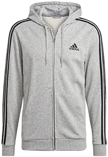 adidas 3 Stripes Full Zip Hoody Kapuzenjacke (M, Grey)
