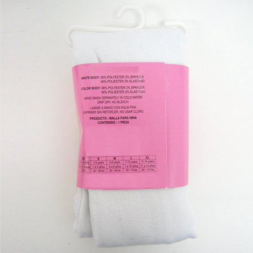 6 Girls Kids Toddlers Dress Stockings Footed Tights Pantyhose Dance White Small2