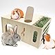 GHWMYD Heuraufe Meerschweinchen Haus aus Holz, Groß Versteck für Zwerg Hamster Rennmäuse Degus Stachelmäuse Kaninchen, Kleine Haustiere Spielzeug Zubehoer, 40x17x24cm
