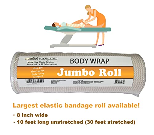 Neutripure Elastic Stretch Body Wrap - Bandage With Velco - 8 Inch Wide Jumbo Roll For Stomach #TOP2