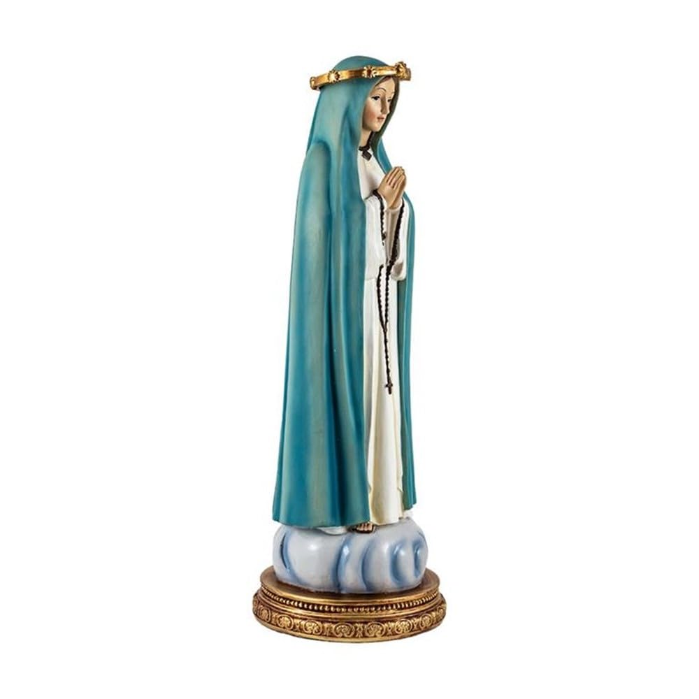 Virgen del Pozo figura 30 cm. escultura peana resina color