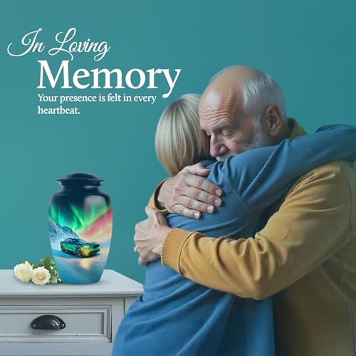 Image of Car Urn Cremation Keepsakes for Ashes 1 Large & 2 Small | Decorative Urn for Mom & Dad, Tiny Urns for Adult Human