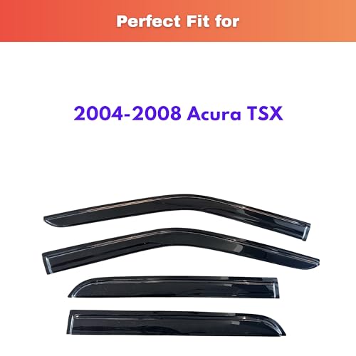 Image of KPY Rain Guards Fit for 2004-2008 Acura TSX, Out-Channel Window Visors Vent Wind Deflectors 4PC, Car Accessories for 04-08 Acura TSX