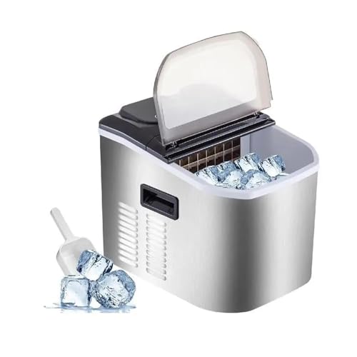 Máquina fabricadora de hielo eléctrica, automática y portátil para cubos, ideal para hogar, bar y uso en mostrador o independiente