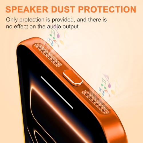 Image of USB C Dust Plug,USB C Port Cover Type C Charging Port Plug Cover Speaker Dust Cover, Accessories for iPhone 17, 17 Pro (Orange, for iPhone 17 Pro)