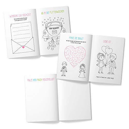 WEDDING SHOP love grows 6er Set Hochzeitsmalbücher / 24-seitiges Malbuch zur Hochzeit für Kinder als Gastgeschenk… – Bild 6