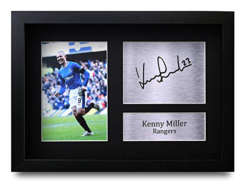 Cadeau foot Kenny Miller Rangers cadre photo A4 pour anniversaire