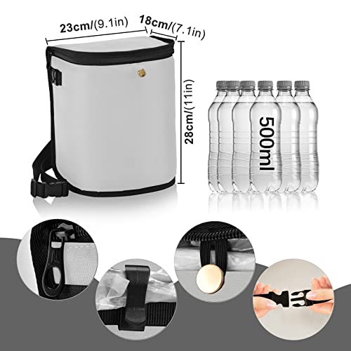 Image of Wudan Small Car Trash Can Grey Accessories for Garbage Storage Organizer with Lid Gray Waterproof Portable Auto and Truck Interior Seat Bin