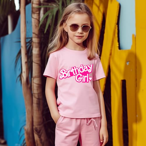 Image of Birthday Girl Shirt 2nd 3rd 4th 5th 6th 7th Girls Birthday Tshirts Cotton Short Sleeve Tee Tops Outfit