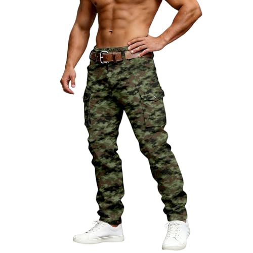 Pantalones de algodón con estampado de camuflaje y acabados premium 2