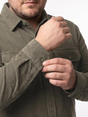 Image of Urbano Plus Men's Corduroy Full Sleeve Regular Fit Solid Overshirt with Utility Pockets