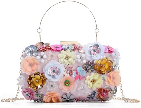 Women's Floral Clutch Bag Luxury Flower Rhinestone Evening Bag wi...