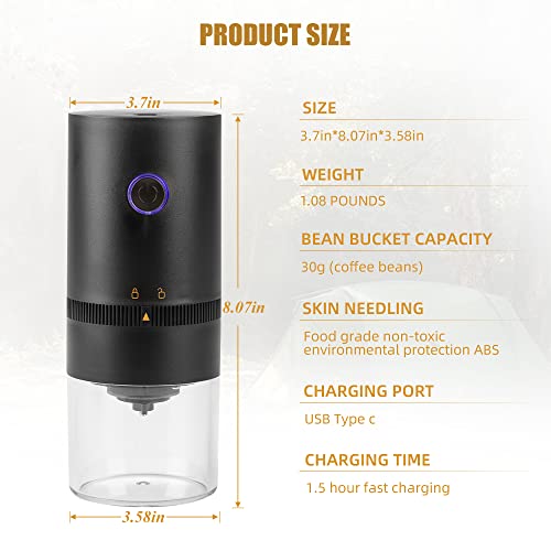 Jytuphy Portable Coffee Grinder Electric,Multi Coffee Bean Grinder With Ceramic Conical Burr Core And Adjustable Grind Setting,Usb Rechargeable,For Espresso,Drip,Pour Over,French Press,Etc #TOP1