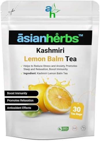 Asian Herbs Lemon Balm Tea โ Natural Relaxation & Comfort Herbal Infusion | Supports Vitality and Enhances Well-Being with Every Sip (30 Tea Bags)