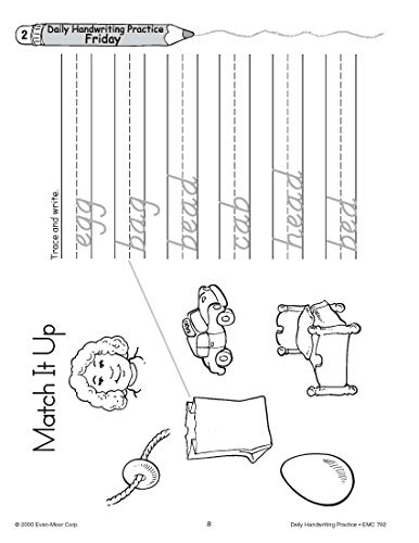 Evan-Moor Daily Handwriting Practice Modern Manuscript, Kindergarten-Grade 6, Homeschooling and Classroom Resource Workbook, Penmanship, Writing, Letter Placement, Spacing, Alphabet Synonyms - Image 7