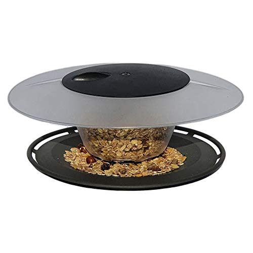 Erhard-Trading Vogelhuis CASITA rond zwart/grijs voederhuisje voederdispenser vogelhuisje (steengrijs)