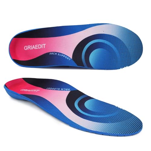 Image of Plantar Fasciitis Insoles for Men Women,High Arch Support for Pain Relief,Inserts Orthotic for Flat Feet Absorbing Inserts Standing All Day,Insoles for Work Boots M4-4.5 /W6-6.5